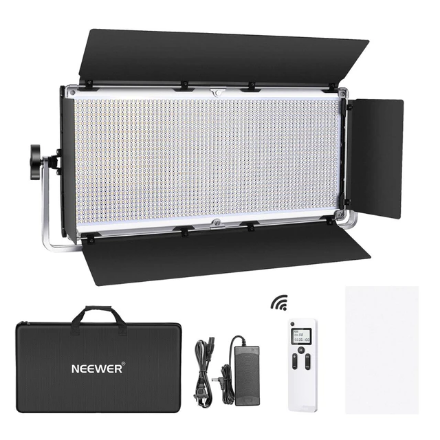 Neewer Advanced 2.4G 1320 LED Video Light with Barndoor, Dimmable Bi-Color  LED Panel with LCD Screen and 2.4G Wireless Remote - AliExpress