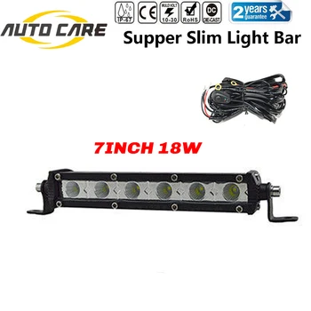 

7inch Single Row Slim LED Work Light Bar Car Off road SUV 4WD