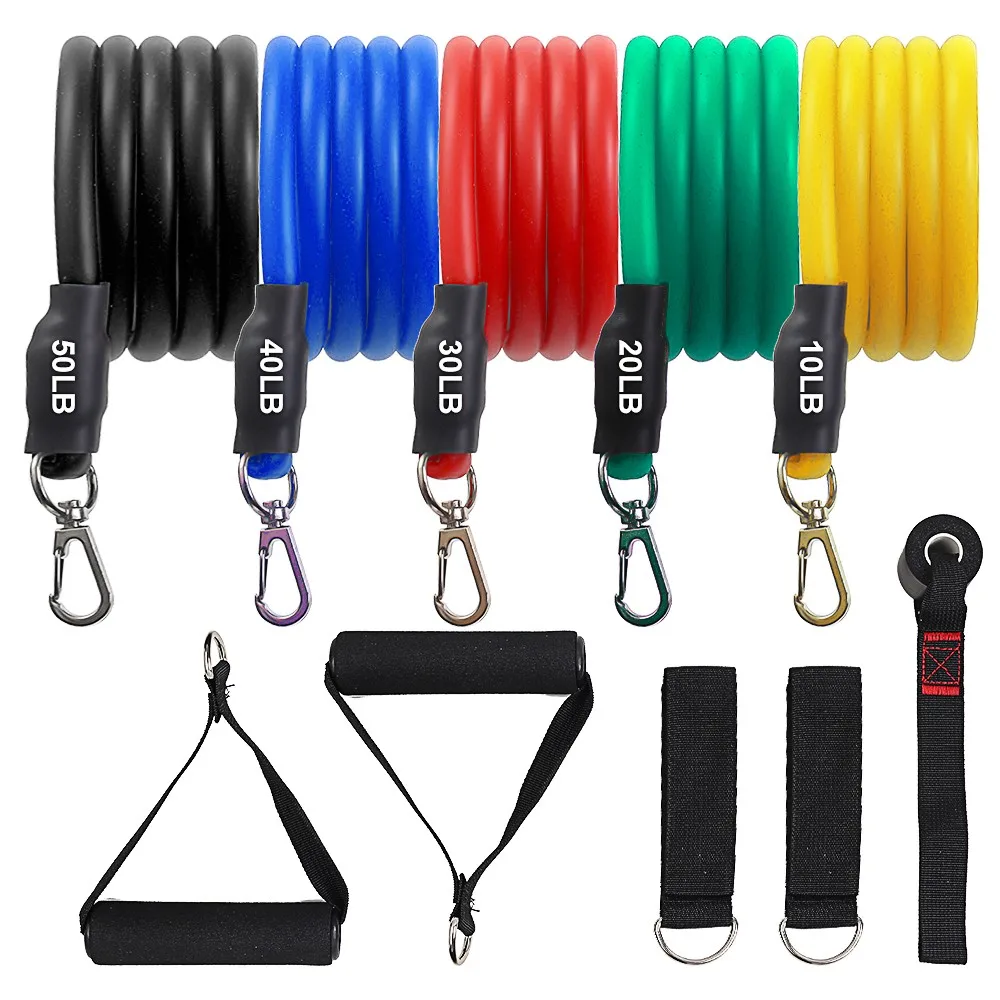 

11Pcs/Set Pull Rope Fitness Exercises Resistance Bands Latex Tubes Pedal Excerciser Body Training Workout Yoga Elastic Pull Rope
