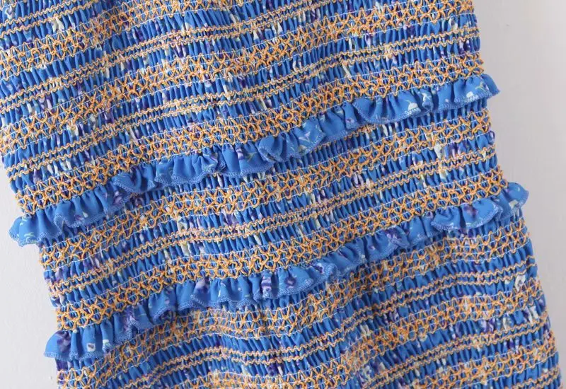 Bazaleas праздничное голубое лоскутное платье vestidos с регулируемыми бретельками и оборками женское платье на бретелях винтажное тонкое женское платье с кисточками