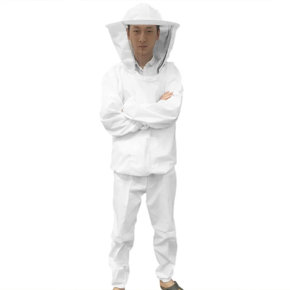 

Beekeeping Protective Equipment Veil Bee Keeping FULL BODY Suit Hat Smock S-XXL White Cotton Beekeeping Jacket