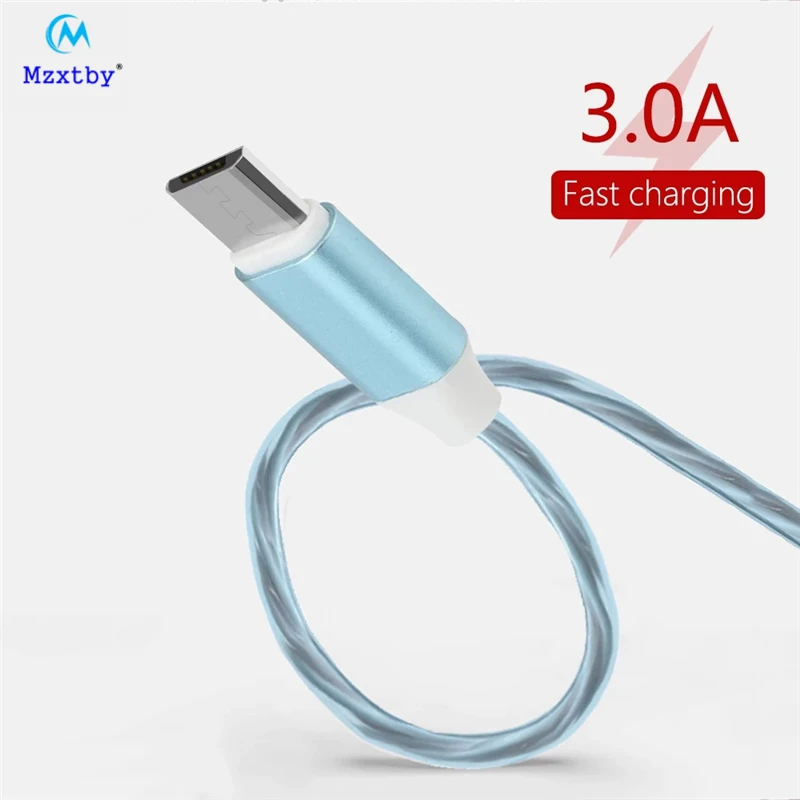 Светящийся кабель Mzxtby зарядный со светодиодной подсветкой Micro Usb Тип C зарядное