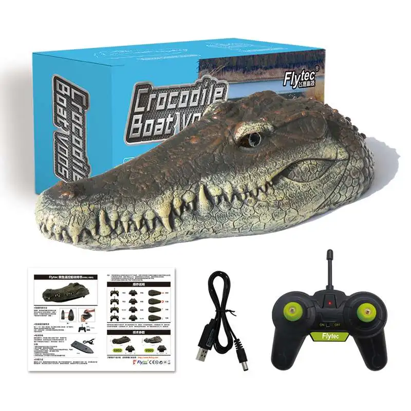 Flytec V005 RTR Toy 4CH 2.4G Electric RC Boat Interesting Simulation Crocodile Head Vehicle Teenager Model Toy Ship For Children Flytec V005 RTR Toy 4CH 2.4G Electric RC Boat Interesting Simulation Crocodile Head Vehicle Teenager Model Toy Ship For Children