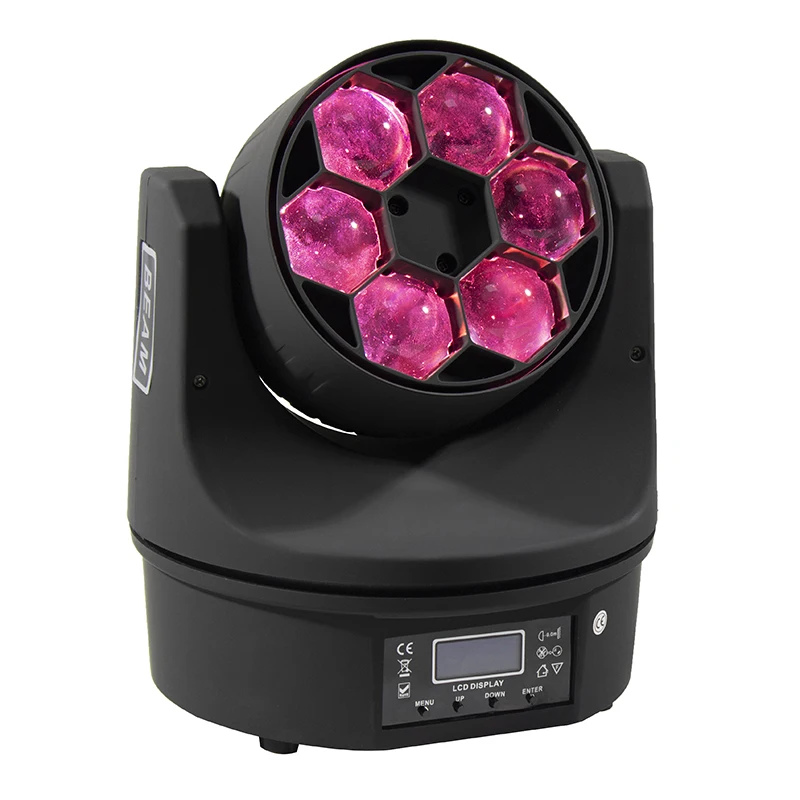 

2PCS Bee Eye 6x15W RGBW DMX512 Stage Effect Lighting LED Beam+Wash Moving Head DJ Wedding Decoration Disco Party Bar 5x12W