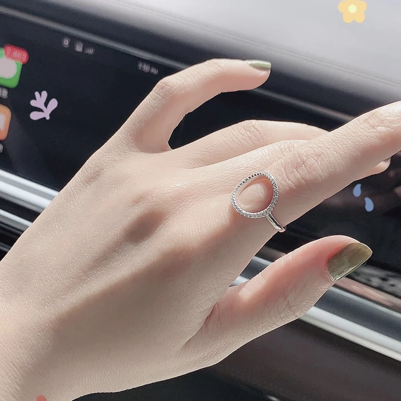 para mujer círculo personalidad dulce regalo Rosa Color oro blanco todos los tamaños joyería de moda R843 R844|Anillos| - AliExpress