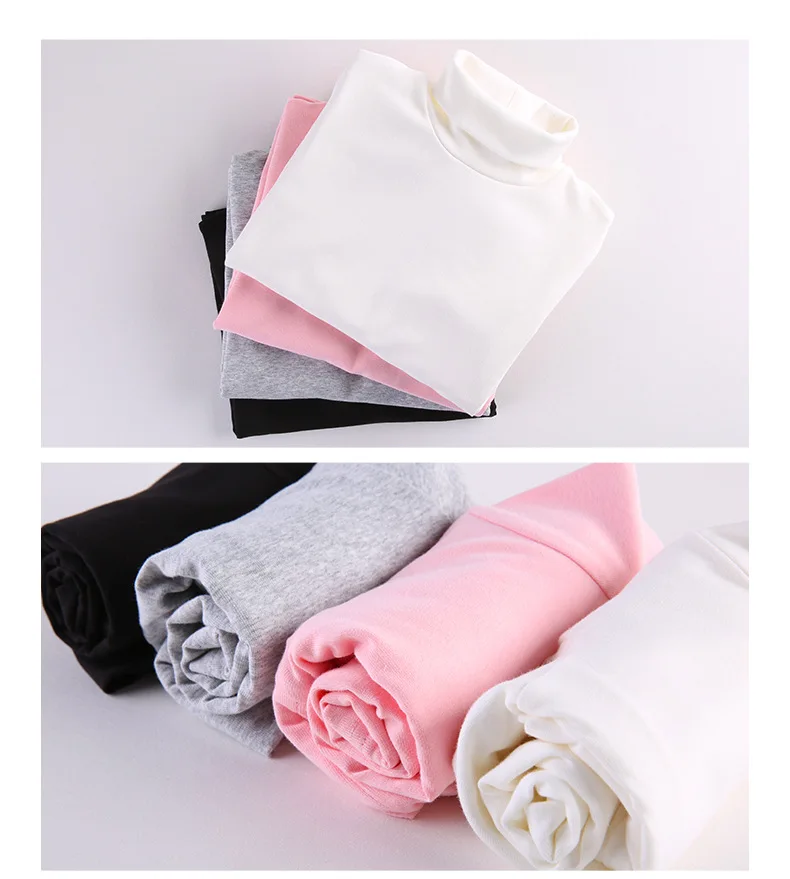 

2019 Spring Korean-style Childrenswear New Babies' Long Sleeve T-shirt Girls Pure Cotton LYCRA Lace Collar Base Shirt Customizab