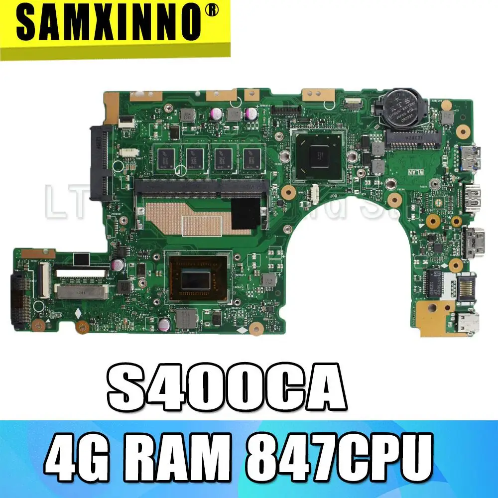S400CA материнская плата для ноутбука For Asus S500CA S400C S500C S400 S500 Teste Оригинал 4G RAM 847 CPU|cable
