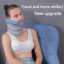 U Neck Pillow Air Inflatable Pillow Cervical Brace Neck Shoulder Pain Relax Support Massager Pillow Air Cushion Traction Soft