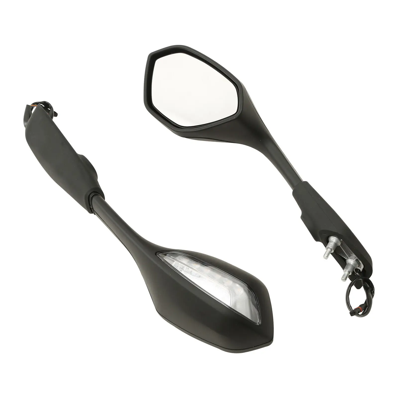 

Motorcycle Black Rearview Mirrors LED Turn Signals For BMW S1000RR S 1000 RR 2019 2020 2021 2022