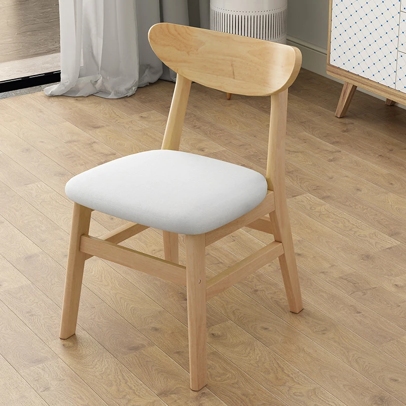 

Solid Wood Dining Chair Study Computer Chair Nordic Minimalist Restaurant Dining Table and Chairs Home Backrest Leisure Stool
