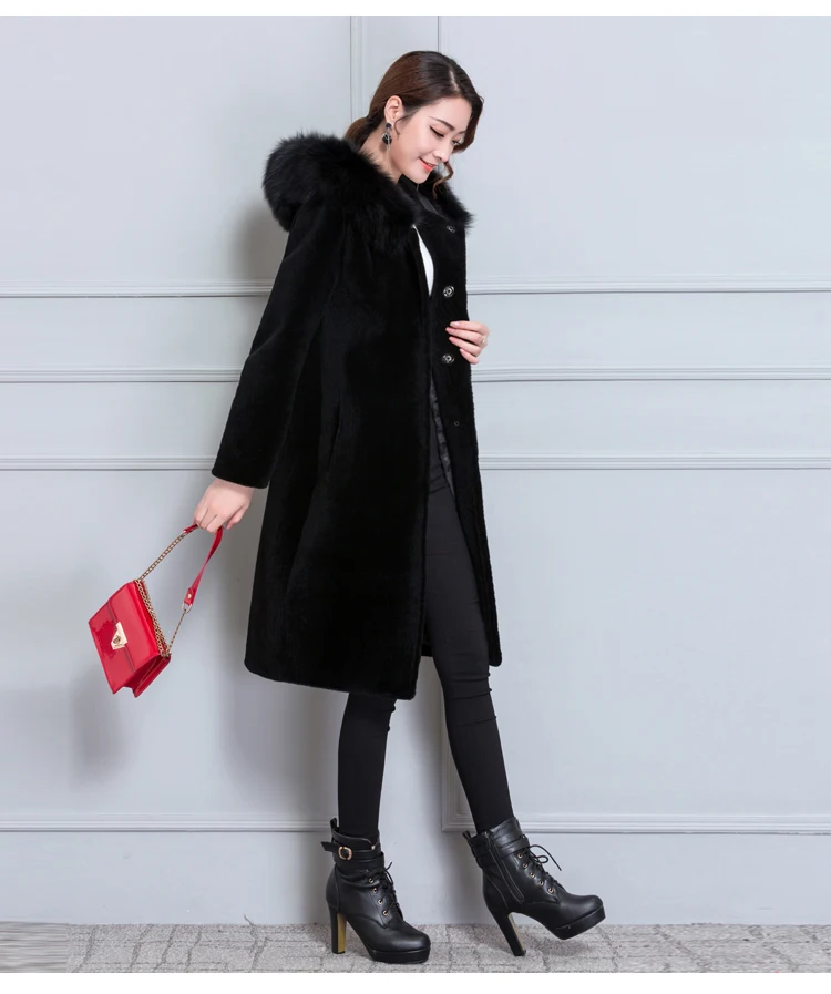 Зимние пальто с капюшоном Женское пальто с длинным рукавом из шерсти Feminino Casaco женский кардиган из кашемира WS70