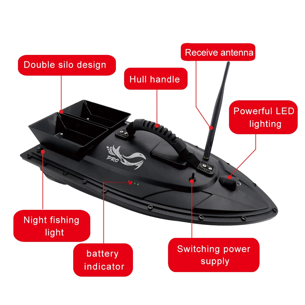 Flytec V500 RC лодка для доставки прикорма и оснастки RC эхолокатор для установки на лодке 1,5 кг загрузка 500 м дистанционное управление двойной мотор ночник