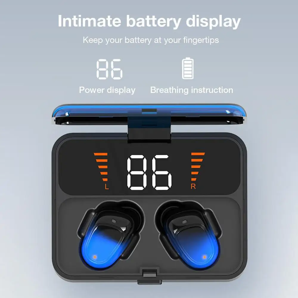 TWS Stereo Bluetooth Earphone Earbuds Wireless Earphones Sports Bluetooth 5.0 Headphone Touch-type Headset With Mic Charging Box