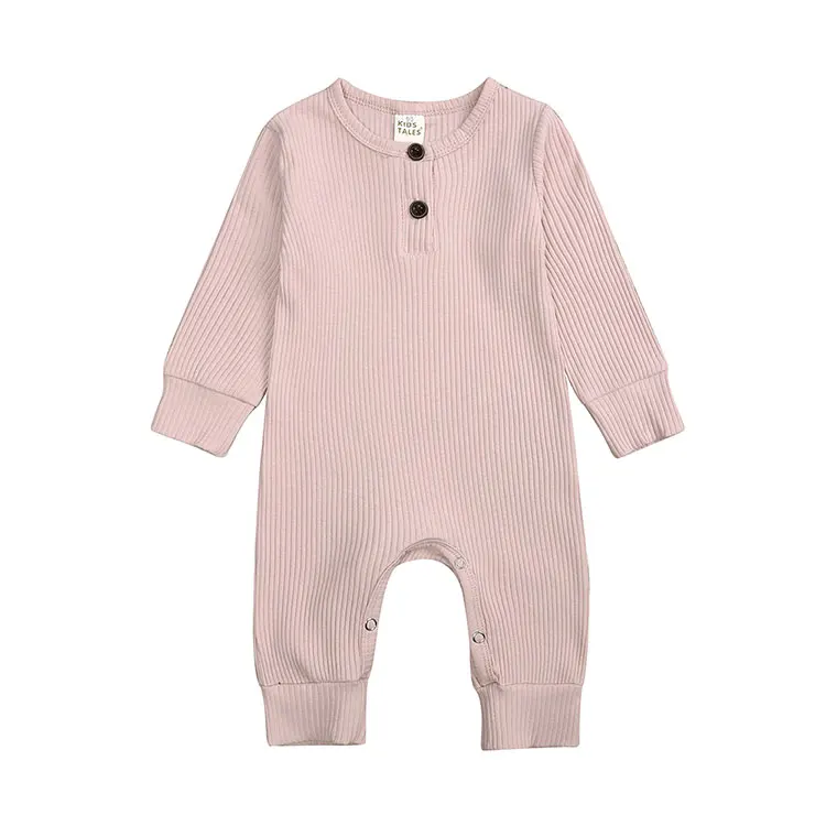 Baby Boy Romper Long Sleeve Knitted Ribbed Baby Clothes Girl Rompers Solid Color Toddler Romper Infant Clothing 0-24 Months Warm Baby Bodysuits 