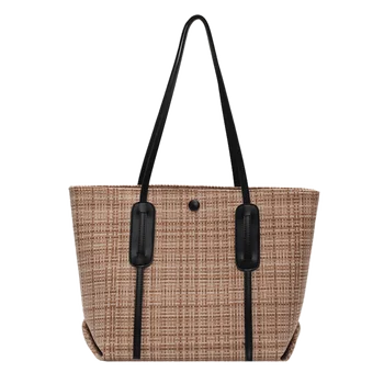 

New flax Handbags Summer Beach Women's Shoulder Bag Large Capacity Soft Simple Design Handmade Female Fashion Bags Tote