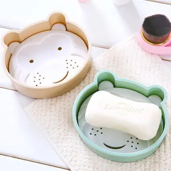 

New Useful Cartoon Soap Dish Box For Kitchen Bathroom Accessories Creative Draining Soap Holder Bathroom Accessories Soap Box