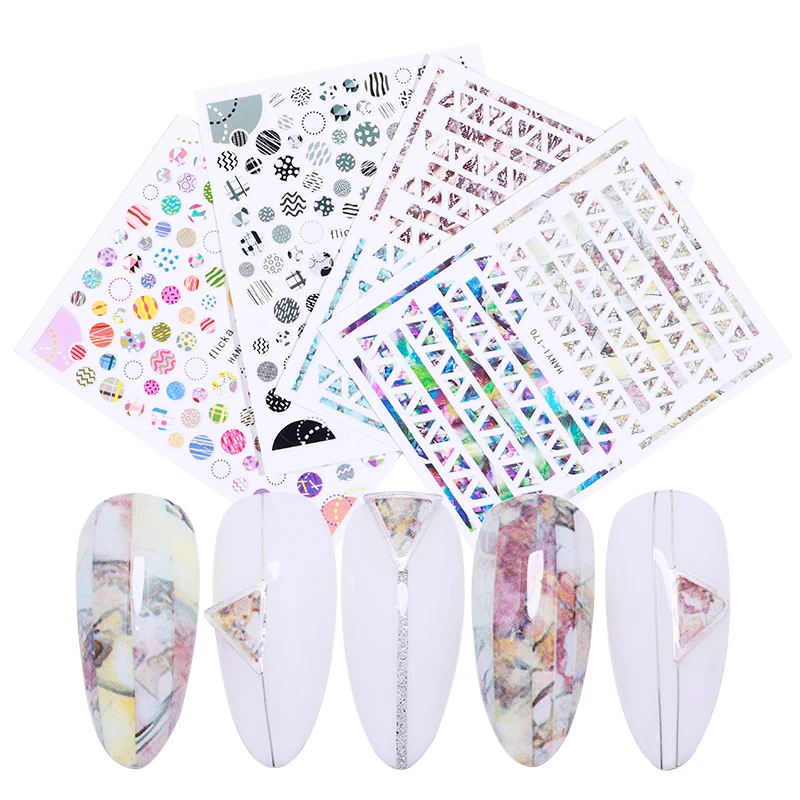 

1 Sheet Marble Theme 3D Nail Sticker Colorful Black Lovely Patterns Mixed Nail Art Transfer Stickers For Nail Art Design Tools