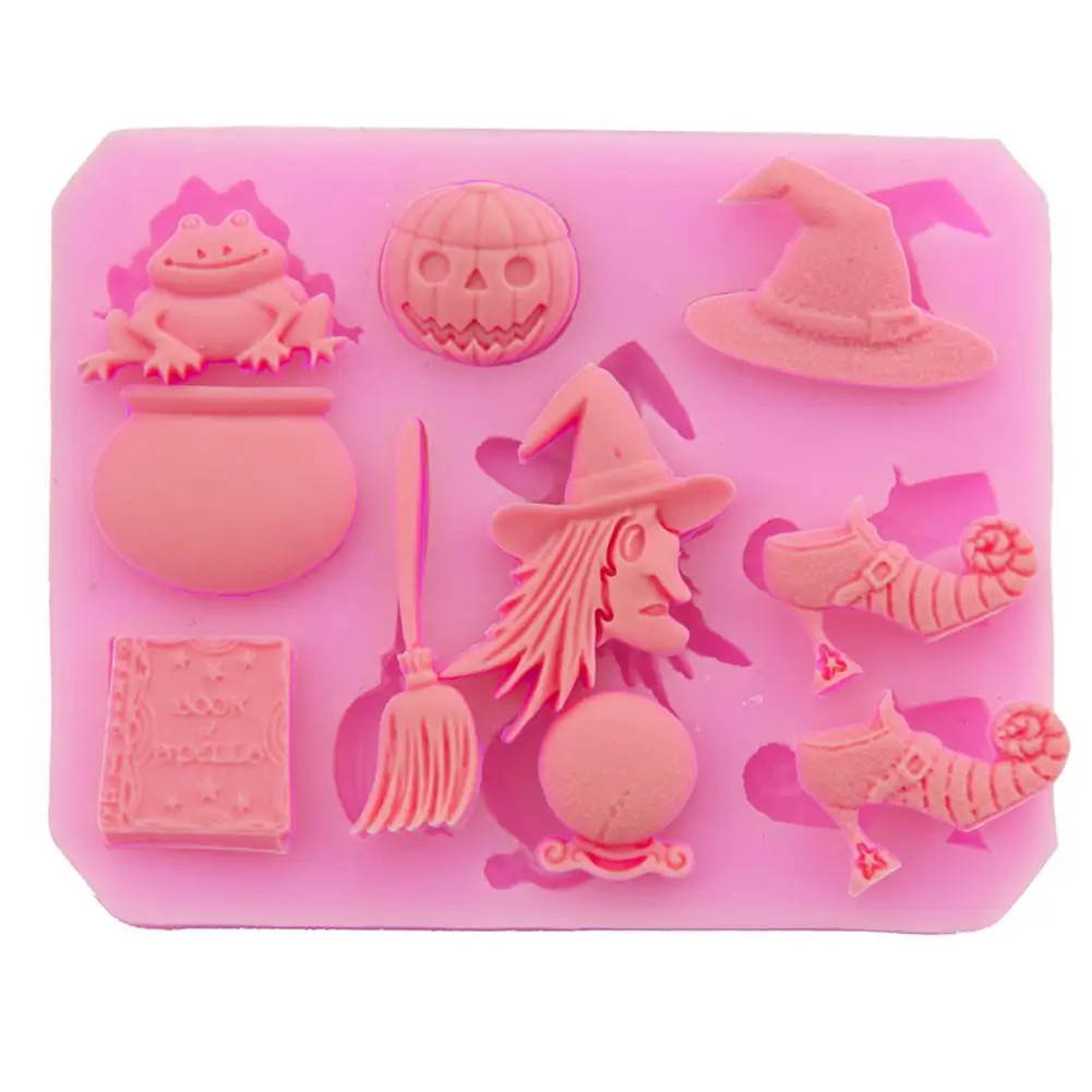 

Halloween Witch Hat silicone mold Pumpkin Broom Cake Mold Jelly Fondant Chocolate Baking Tool kitchen accessories cake