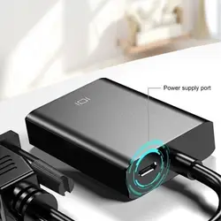 Adaptateur Full HD 1080P VGA vers HDMI, câble adaptateur avec sortie Audio, pour PC portable vers projecteur HDTV 