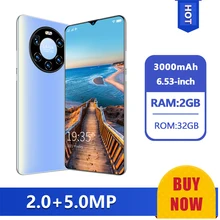 Teléfono Inteligente Mate 43 Pro, versión Global, 2GB de RAM, 32GB de ROM, Android, LTE, desbloqueo por huella dactilar facial, 6,53 En 2 SIM