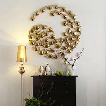 

Creative 3D Plating Gold Tadpole Shape Statue Ceramic Wall Deco Home Dining Room Living Room Background Wall Hanging Decor