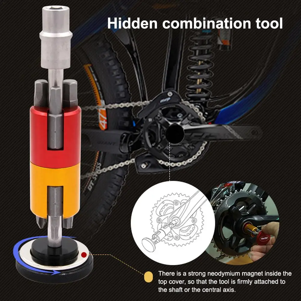 Mountain Bike Bicycle Gear Wheel Hollow Tooth Plate Multi-functional Combination Tool T25 Hex Wrench Set