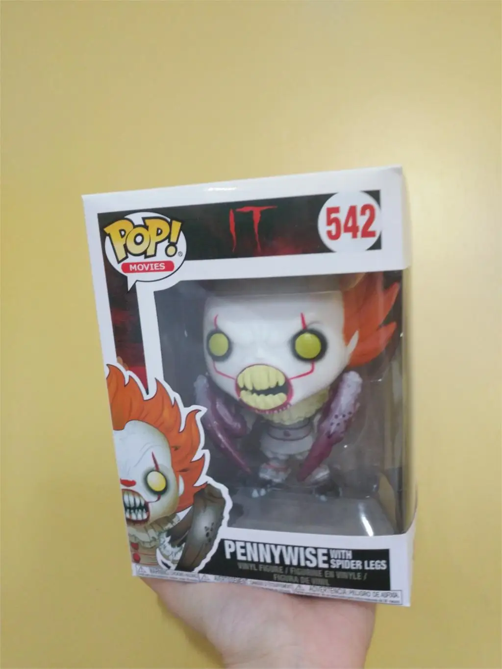 Funko Pop фильм Стивен Кинг это джокер, клоун персонаж PENNYWISE Виниловая фигурка кукол модель игрушки - Цвет: 542 with package