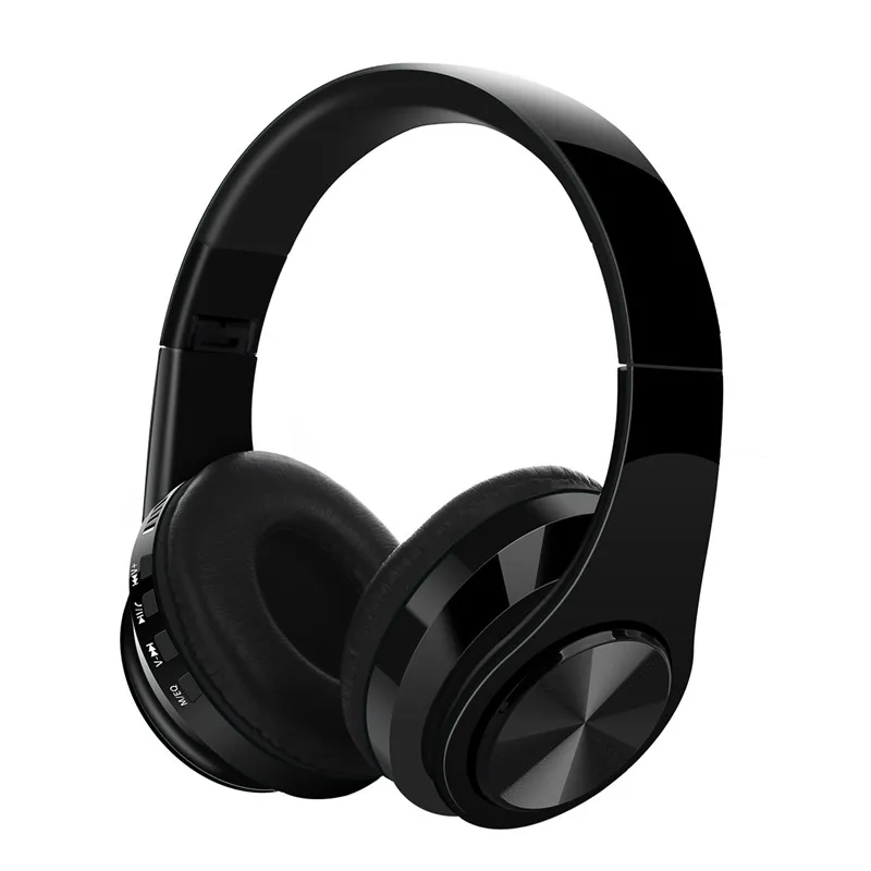 HYASIA наушники Bluetooth наушники Музыка Беспроводная спортивная Гарнитура Bluetooth 5,0 Поддержка FM TF с микрофоном для ПК Mp3 - Цвет: Черный