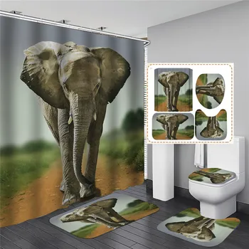 

Elephant Animal Shower Curtain Astract Pictures Curtain Waterproof Polyester In The Bathroom Decoration Waterproof Bath Courtain