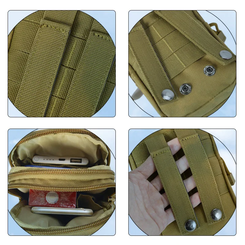 Men Waist Bag Canvas Fanny Pack Belt Phone Drop Leg Bags Military Zipper Waterproof Phone Waist Packs 6.8 inch Cellphone Bum Bag
