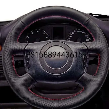 

DIY Black Artificial Leather Car Steering Wheel Cover for Audi A6 2000-2004 A8 2000-2002 New pattern Interior