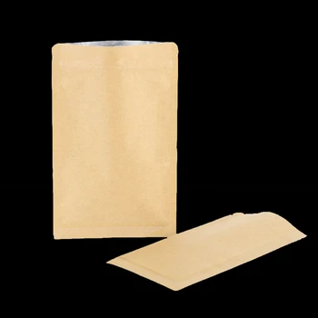 

Flat Kraft paper zip lock bottom Storage Packing bag Aluminum foil dried fruit goods meat nut food Cookie coffee zipper Reseal