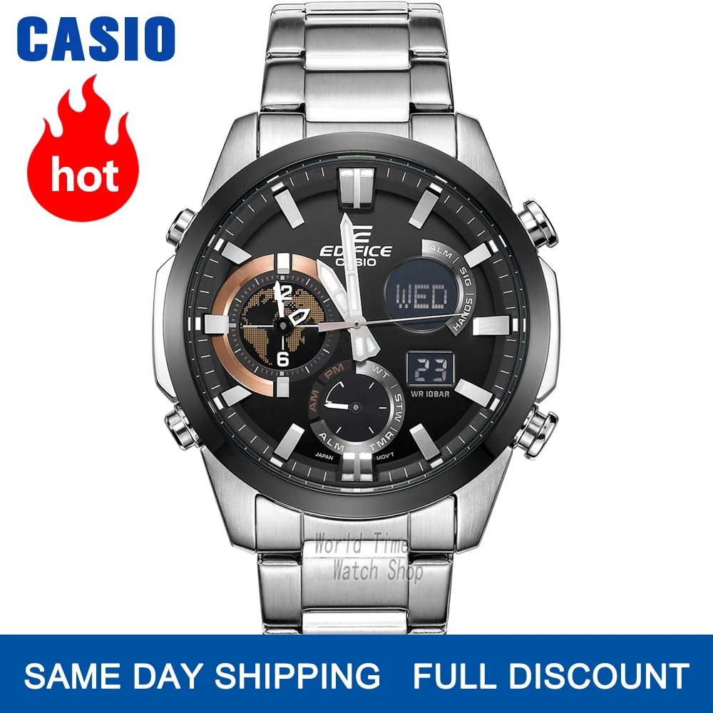 Мужские часы Casio Edifice набор роскошный водонепроницаемый двойной циферблат Авто