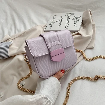 

Fashion Mini Solid Color Flap Bags PU Leather Cross Body Bags for Women 2020 Summer Luxury Chain Shoulder Handbags Travel Bag