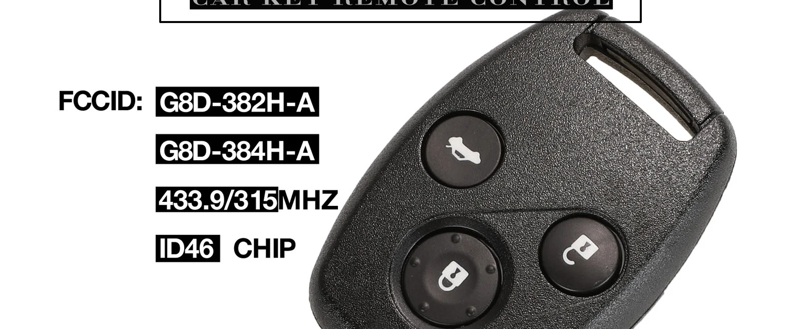 Kutery G8D-382H-A/G8D-384H-A Автомобильный Дистанционный ключ Подходит для Honda Accord Element CR-V HR-V City Odyssey, Civic 3 кнопки 433,9/315 МГц