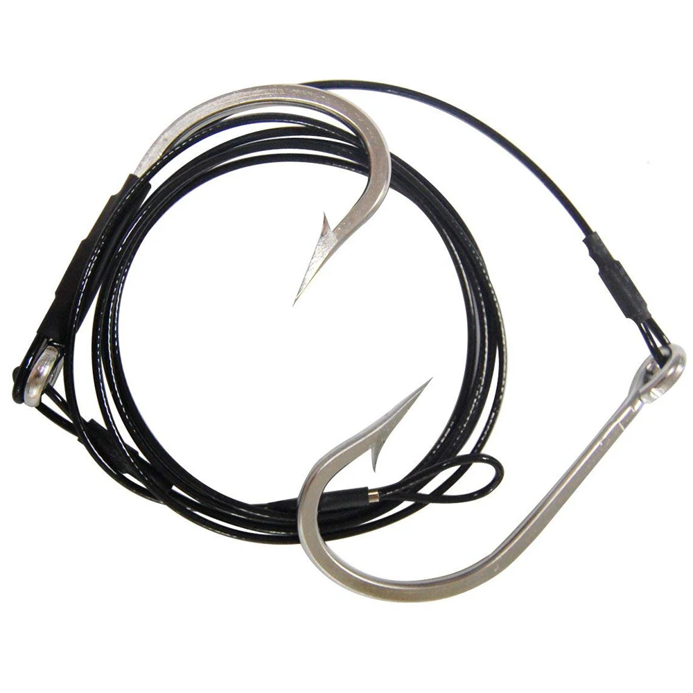 Shaddock 2Pcs Shark Rigs 7691 Stainless Steel Fishing Hook 400LB Double