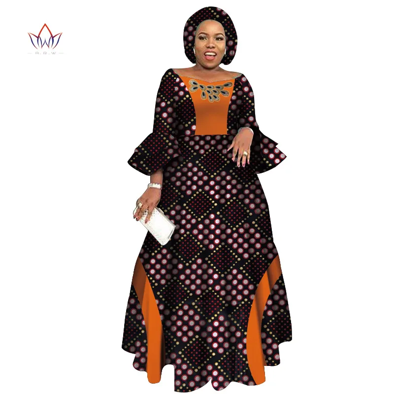Платья с длинным рукавом для женщин, вечерние, свадебные, повседневные, дата, Дашики, африканские женские платья, африканские платья для женщин WY3819 - Цвет: 6