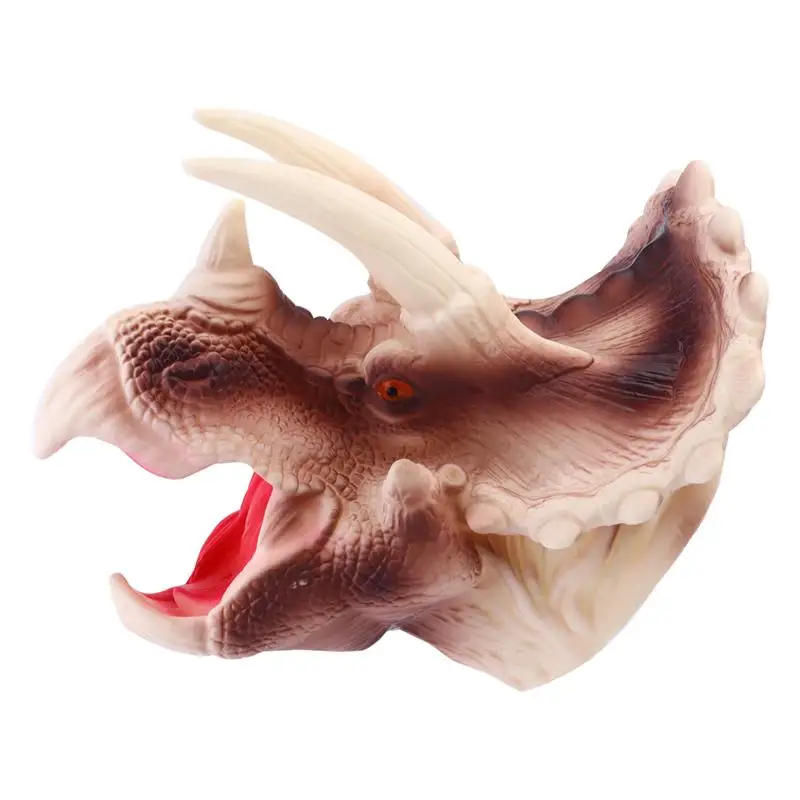 

Triceratops Dinosaur Hand Puppet Rubber Figure Puppet Animal Hand Puppet Role Play Toy for Children Model kids Gift puppets