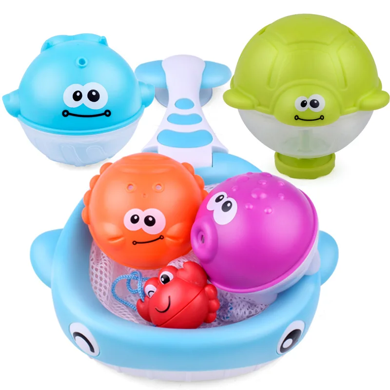 whale Детские Игрушки для ванны, морские животные, Игрушки для ванны, рыболовные сети, игрушки для воды, Детские Игрушки для ванны, игровой Набор для малышей - Цвет: whale