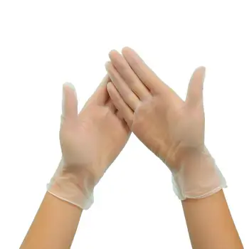 

100PCS Disposable PVC Transparent Gloves Dental Tattoo Gloves for Home Cleaning Sanitary Inspection
