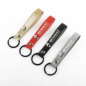 

Car Styling Metal+Leather Car Keychain Key Chain Car Interior For Renault koleos duster megane 2 logan renault clio CAPTUR