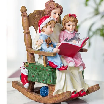 

Home Decor Accessories Mother Telling Story To A Pair Of Children In A Chair Decor Figurine Living Room Ornament Objects Gift
