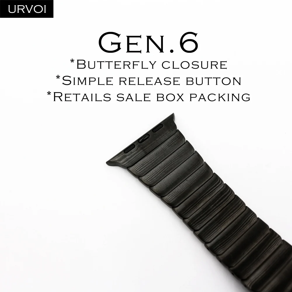 Браслет URVOI link gen.6th 3rd 1st для apple watch series 54 321 ремешок для iWatch Регулируемый Высококачественный Браслет из нержавеющей стали - Цвет ремешка: Black Gen.6th