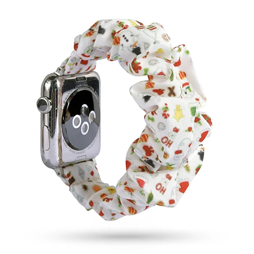 Ремешок для наручных часов Apple Watch серии 3/2/1 38 мм 42 мм Рождество Стиль сменный ремешок маленький резиновый ремешок для наручных часов Iwatch серии 4 5 40 мм 44 мм - Цвет ремешка: Color 1
