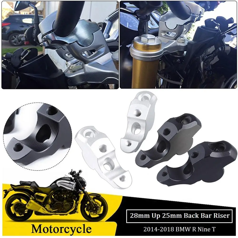 2pcs Handlebar Risers Handle Bar Raiser Clamp Moves Up Extend Adapter