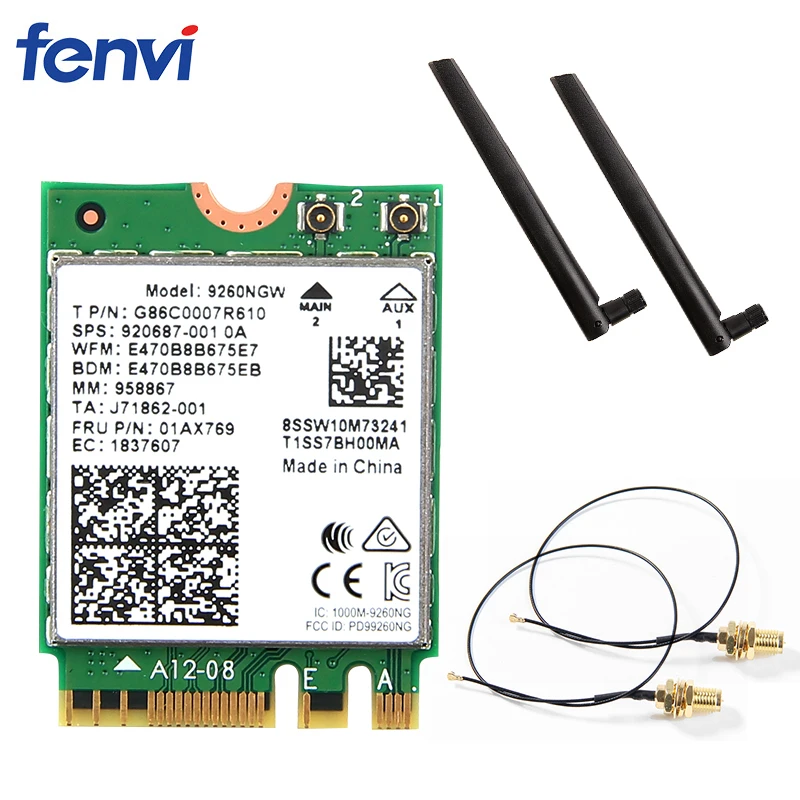 Двухдиапазонная беспроводная Wi Fi карта 9260AC 9260NGW NGFF 2 4 ГГц/5 ГГц 802.11ac Bluetooth 5 0 с