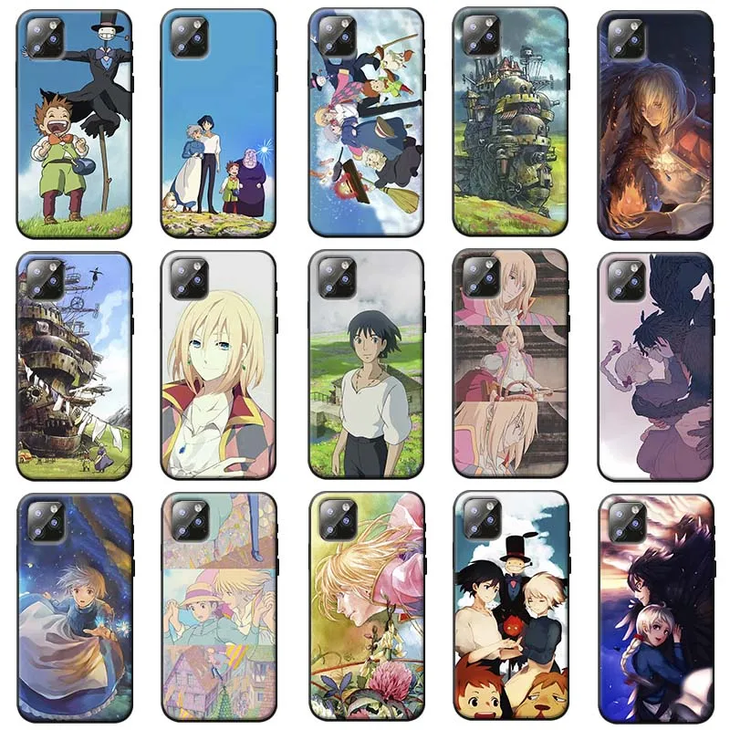 Soft Silicone Phone Case for iPhone 7 11 pro max XR X 6S 8 XS MAX 6 plus SE 5S Howls Moving Castle |