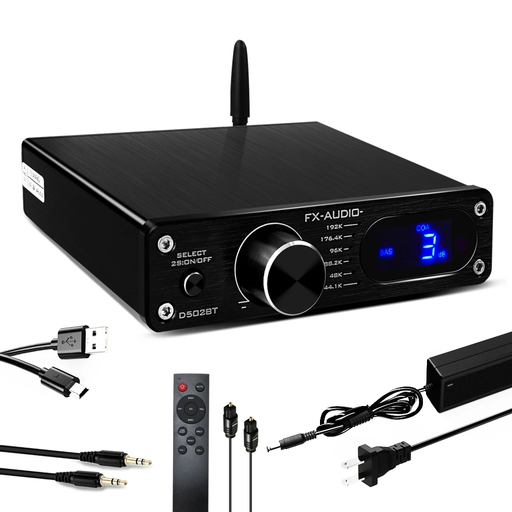Усилитель FX AUDIO D502BT Bluetooth 5 0 2 1 каналов 2x60 Вт 192 кГц усилитель с дистанционным