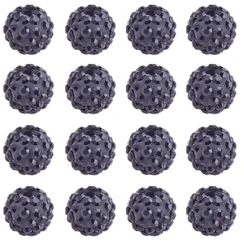 

1 Box Pave Disco Ball Beads Polymer Clay Rhinestone Beads Round 100pcs/box