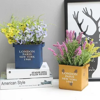 

Vintage Cactus Succulent Planting Pot Retro Metal Rust Flower Pots Vase Balcony Flower Bucket Morden Home Decoration Accessories